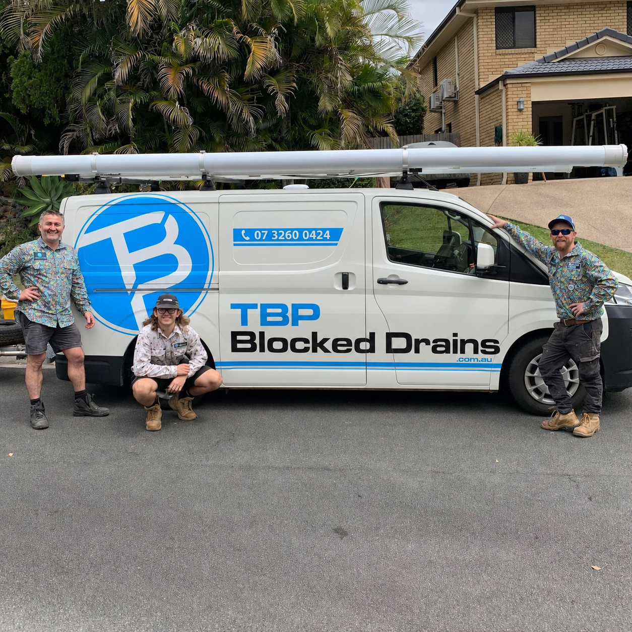 TBP Blocked Drains — licensed plumber on the job